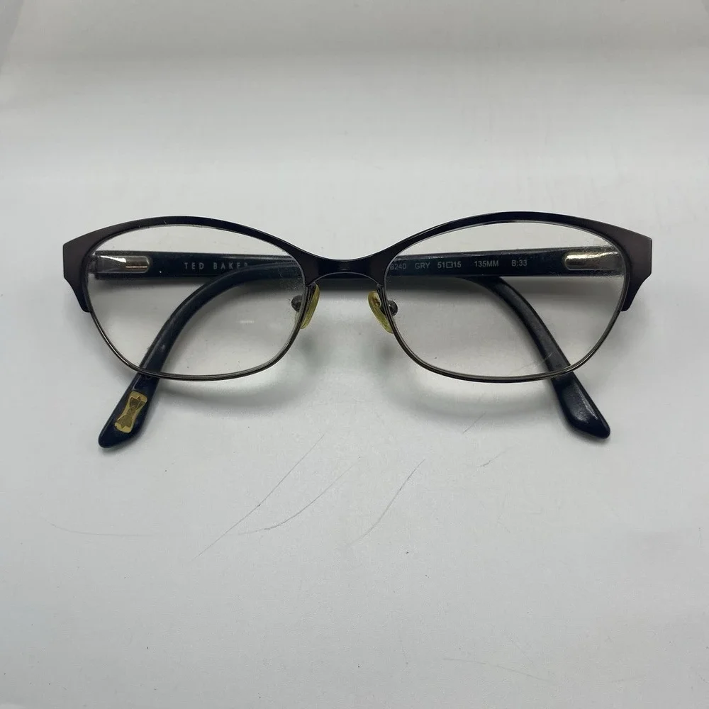 Ted Baker Eyeglasses Women FRAME ONLY B240 51-15-135 Gray Floral Red 540